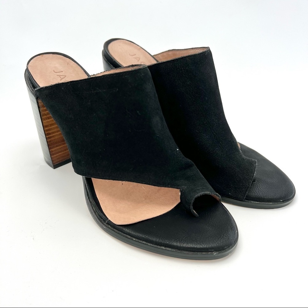 Jaggar Return Block Heel Leather Mules